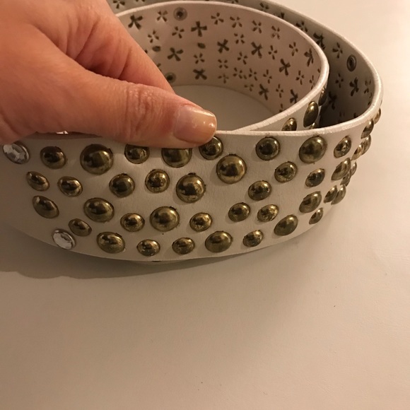 Studded Gold/White Belt - Picture 2 of 2